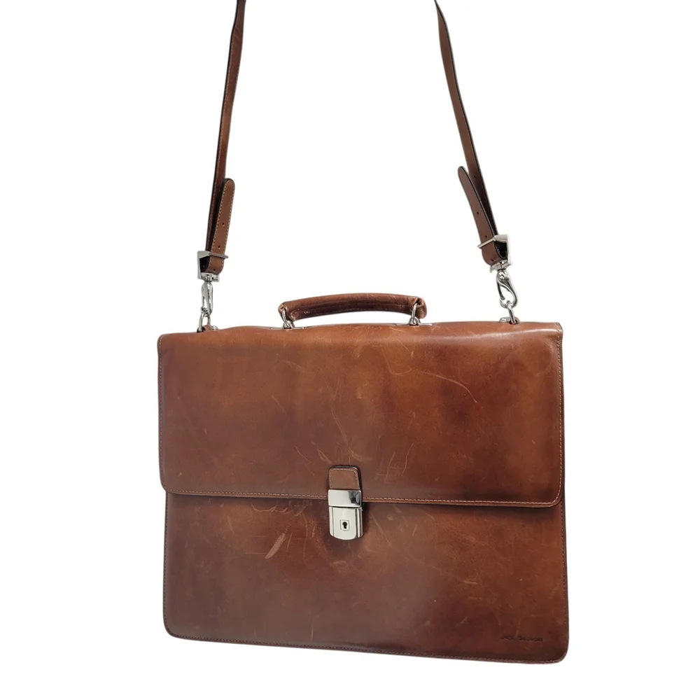 Jack George Elements Professional Leather Expandable Adult Unisex Briefcase